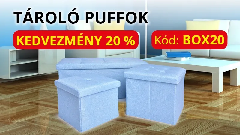 20% KEDVEZMÉNY a ÜLŐ TÁROLÓ DOBOZOKRA